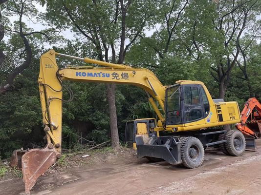 Compacto Japão Excavadora Komatsu Usada PC150W-6 Excavadora de Roda Usada
