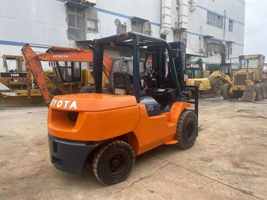 5 toneladas 7FD50 Usado Toyota empilhadeira original do Japão Redução de ruído para armazém