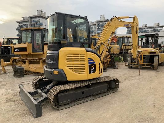 Komatsu PC55MR-2 Excavadora Usada Japão Mini Tamanho Com Martelo Hidráulico