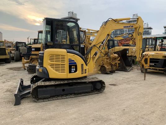 Komatsu PC55MR-2 Excavadora Usada Japão Mini Tamanho Com Martelo Hidráulico