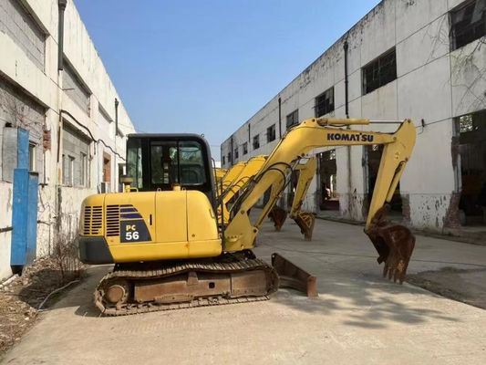 Cor original Usado Komatsu PC56MR-2 Mini Excavator Em excelente estado