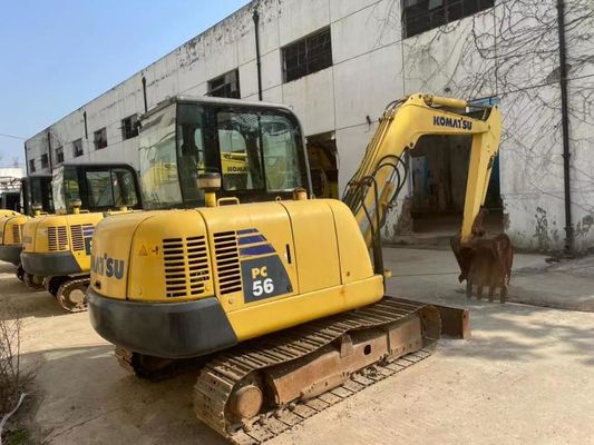 Cor original Usado Komatsu PC56MR-2 Mini Excavator Em excelente estado