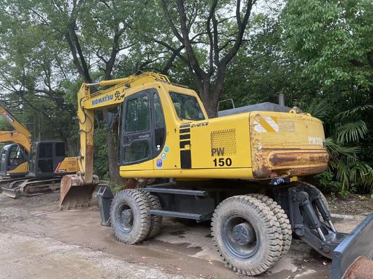 Compacto Japão Excavadora Komatsu Usada PC150W-6 Excavadora de Roda Usada
