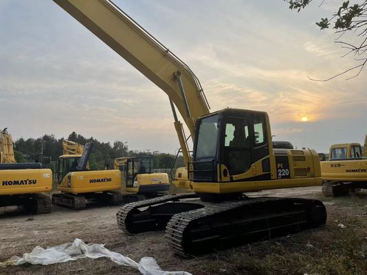Origem Japão Excavadora Komatsu Usada PC220-7 Crawler Com 18 metros de braço longo