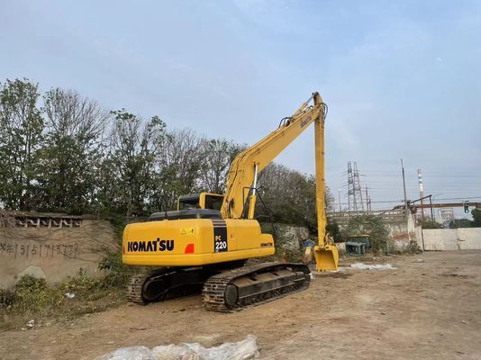 Origem Japão Excavadora Komatsu Usada PC220-7 Crawler Com 18 metros de braço longo