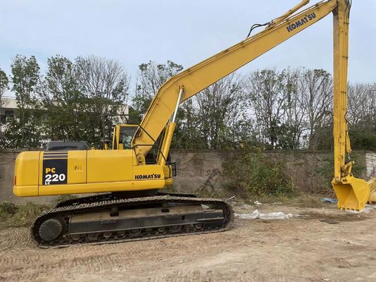 Origem Japão Excavadora Komatsu Usada PC220-7 Crawler Com 18 metros de braço longo