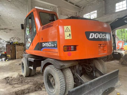 Excavadora usada de controle inteligente DH150W-7 Excavadora de rodas Doosan 2012 ano