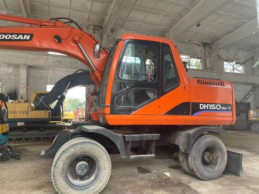 Excavadora usada de controle inteligente DH150W-7 Excavadora de rodas Doosan 2012 ano