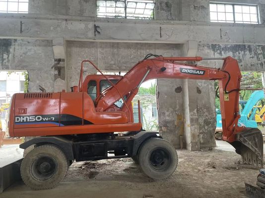 Excavadora usada de controle inteligente DH150W-7 Excavadora de rodas Doosan 2012 ano