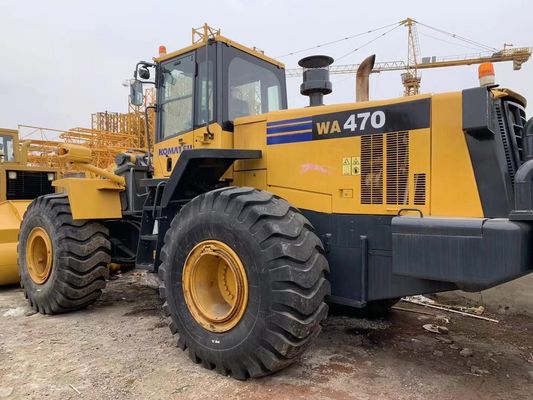 Repintura de cor carregador de rodas usado Komatsu WA470-6 carregador de segunda mão