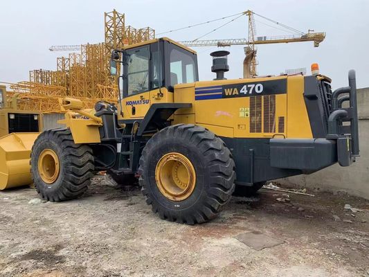 Repintura de cor carregador de rodas usado Komatsu WA470-6 carregador de segunda mão