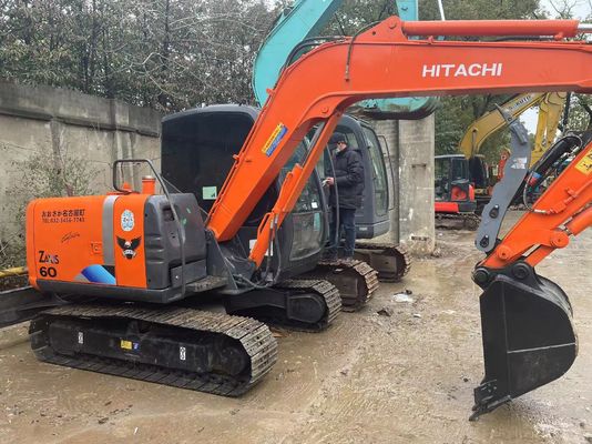 Excavadora japonesa usada original Hitachi ZX60 Mini Crawler com polegar hidráulico